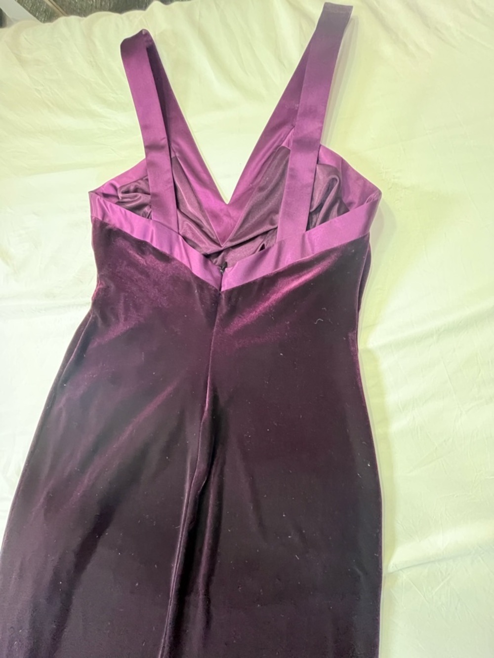 David Meister Plum Velvet Maxi Slip Dress - Picture 6 of 7